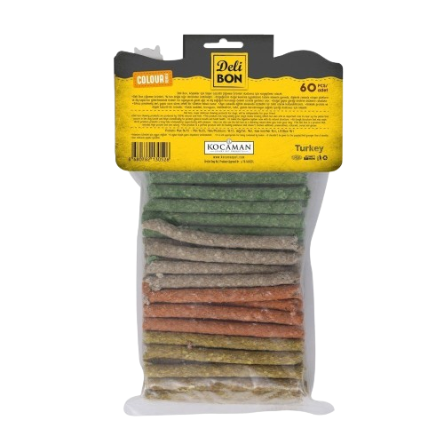 Delibon Deri Munchy Çubuk Orta Boy 60Li Paket Karışık Renk Kalınx60Ad.