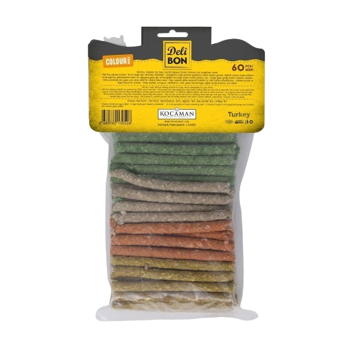 Delibon Deri Munchy Çubuk Orta Boy 60Li Paket Karışık Renk Kalınx60Ad.