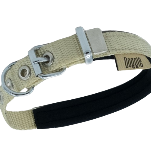 Doggie Konfor Dokuma Boyun Tasması Haki 1,5X25-30Cm