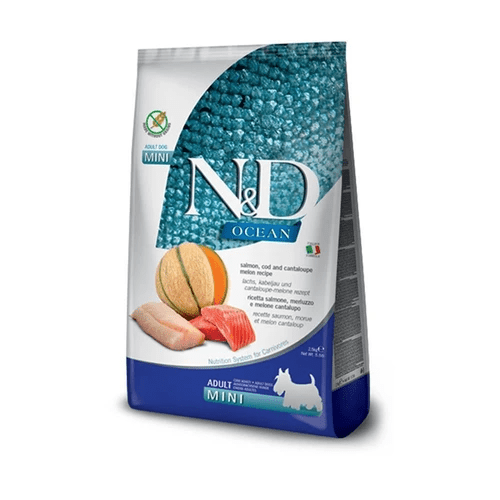 ND Ocean Somon Ve Morina Balıklı Kavunlu Küçük Irk Yetişkin Köpek Maması 2.5 kg