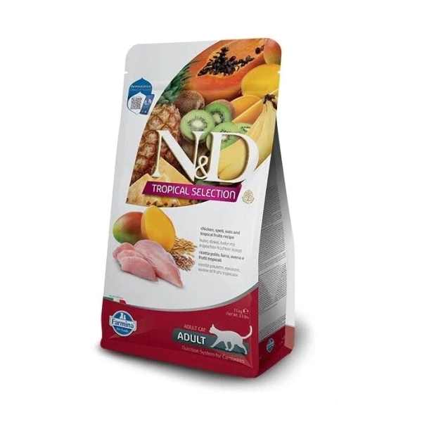 N&D Tropikal Selection Tavuklu Yetişkin Kedi Maması 1.5 kg