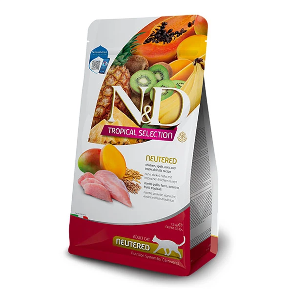 N&D Tropikal Selection Tavuklu Kısır Kedi Maması 1.5 kg