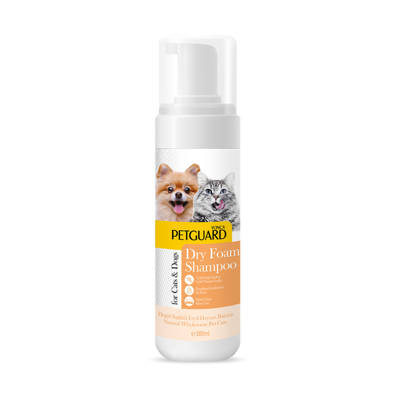 Petguard Kedi Köpek Vanilyalı Pet Köpük Kuru Şampuan 200 ml
