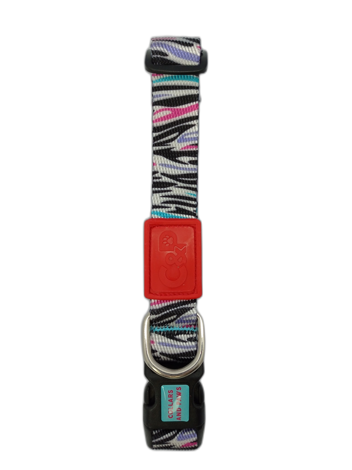 C&P Dokuma Köpek Boyun Tasması Zebrablue L