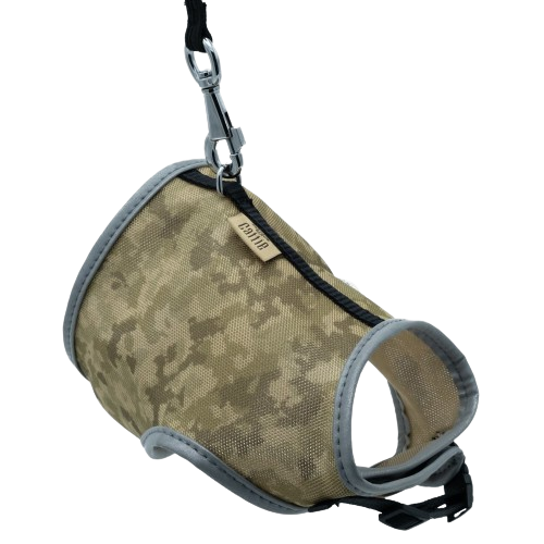 Doggie Havalı Dokuma Kedi Göğüs & Gezdirme Takımı Kamuflaj 1X25-35Cm