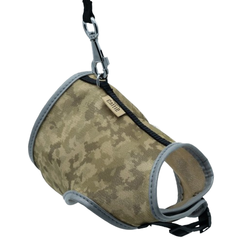 Doggie Havalı Dokuma Kedi Göğüs & Gezdirme Takımı Kamuflaj 1X25-35Cm