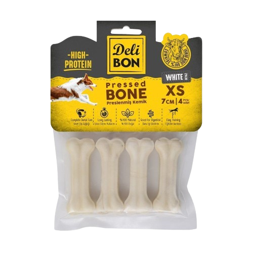 Delibon Deri Pres Kemik 7Cm Xs Boy 4Lü Paket Beyaz 7Cmx4Ad.