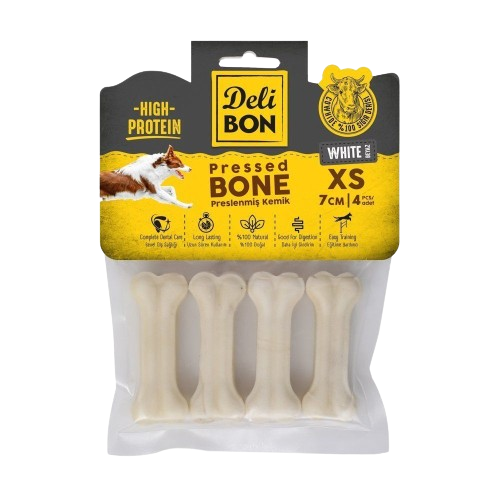 Delibon Deri Pres Kemik 7Cm Xs Boy 4Lü Paket Beyaz 7Cmx4Ad.
