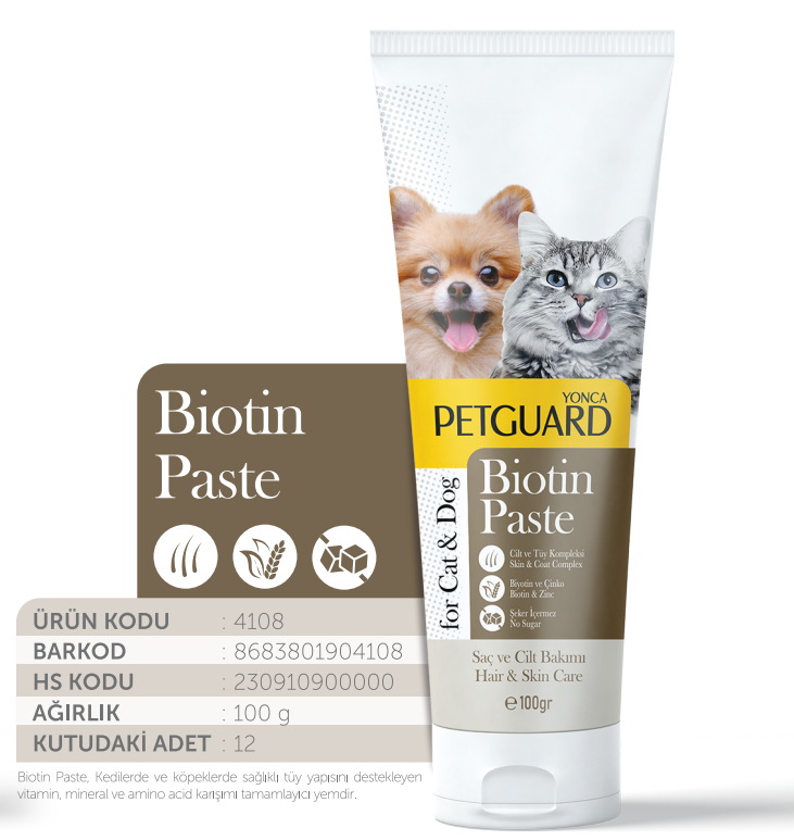 Petguard Kedi Köpek Biotin Pasta 100 gr