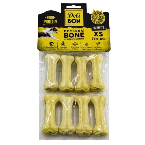 Delibon Deri Pres Kemik 7Cm Xs Boy 8Li Paket Beyaz 7Cmx8Ad.