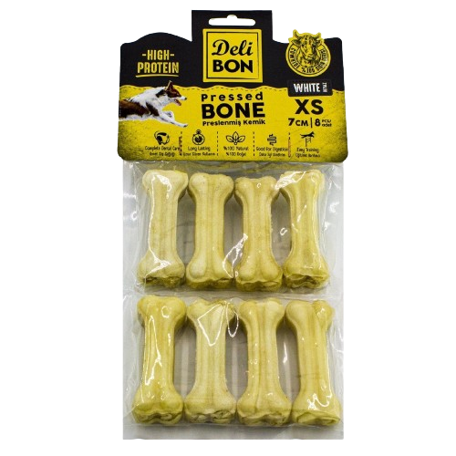 Delibon Deri Pres Kemik 7Cm Xs Boy 8Li Paket Beyaz 7Cmx8Ad.