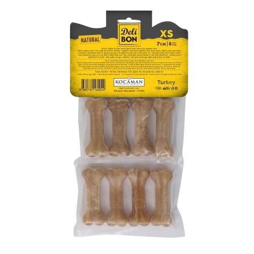 Delibon Deri Pres Kemik 7Cm Xs Boy 8Li Paket Naturel 7Cmx8Ad.