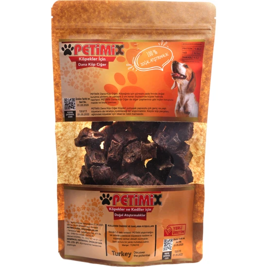 Petimix Dana Ciğer Küpleri Köpek Ödül Maması 100 g