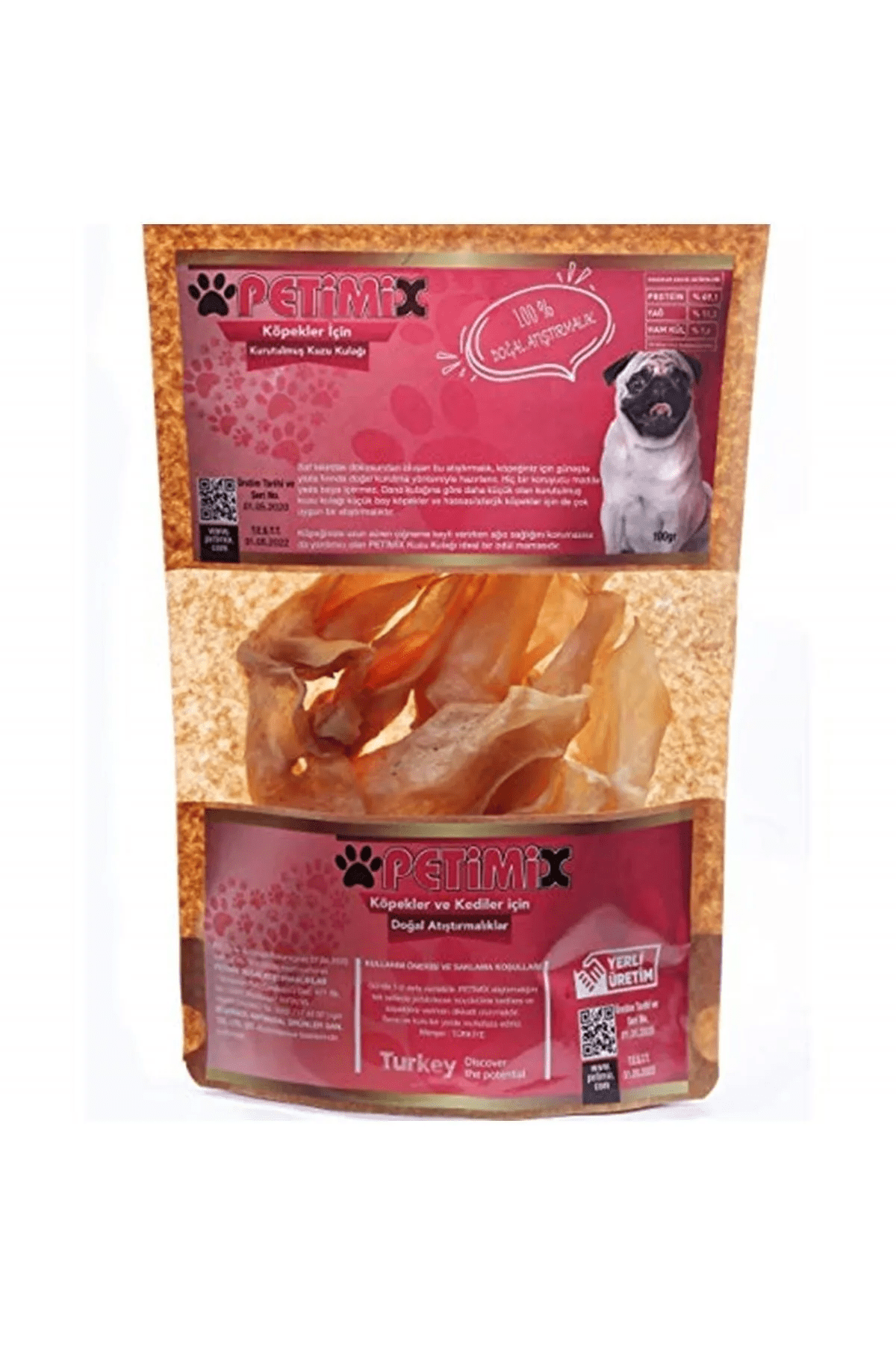Petimix Kuzu Kulak Köpek Ödül Maması 100 g