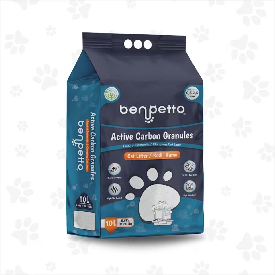 Benpetto Bentonit Aktif Karbonlu Kedi Kumu 10 l