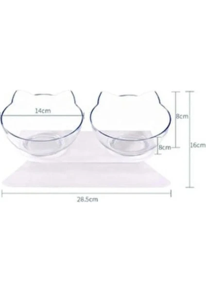 İbapet Kedi Figürlü Mama&Su Kabı İkili