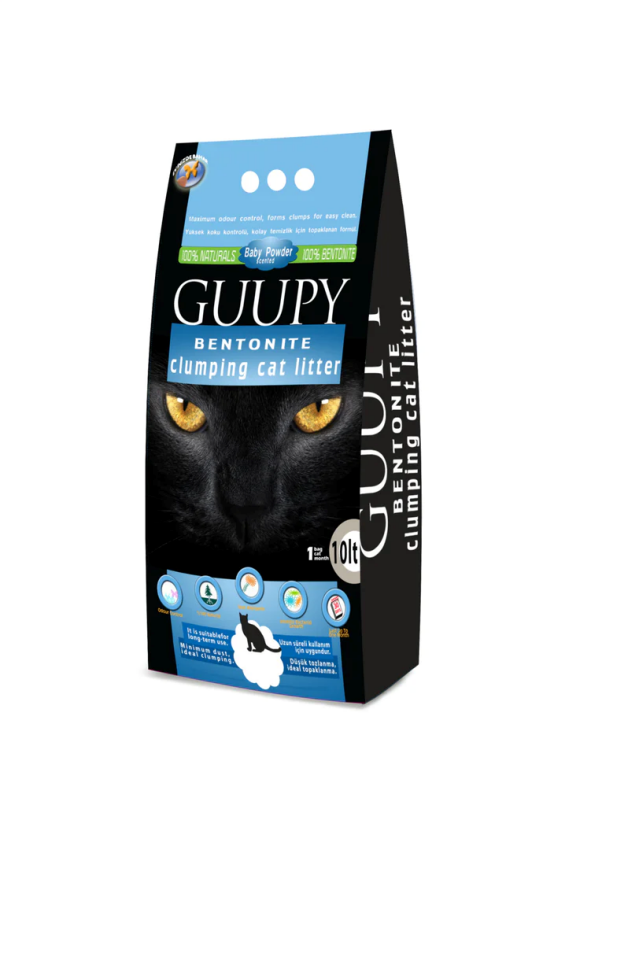 Guupy Bentonit Bebek Pudralı Kedi Kumu 10 lt