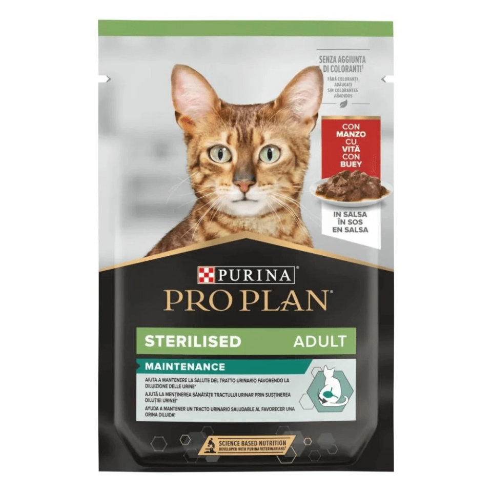 Proplan Pouch Sığır Etli Kısırlaştırılmış Kedi Yaş Maması 85 gr STD