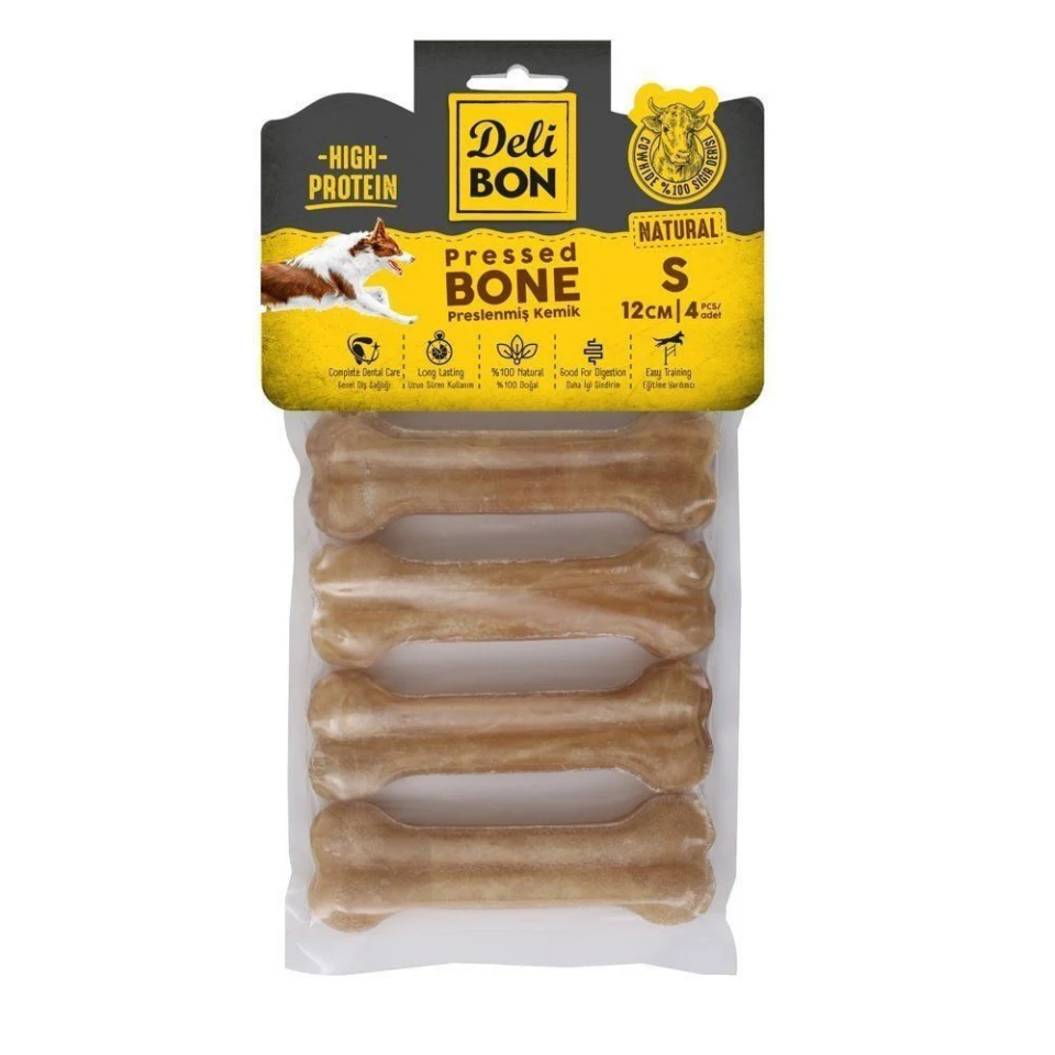 Delibon Deri Pres Kemik 12Cm S Boy 4Lü Paket Naturel 12Cmx4Ad.