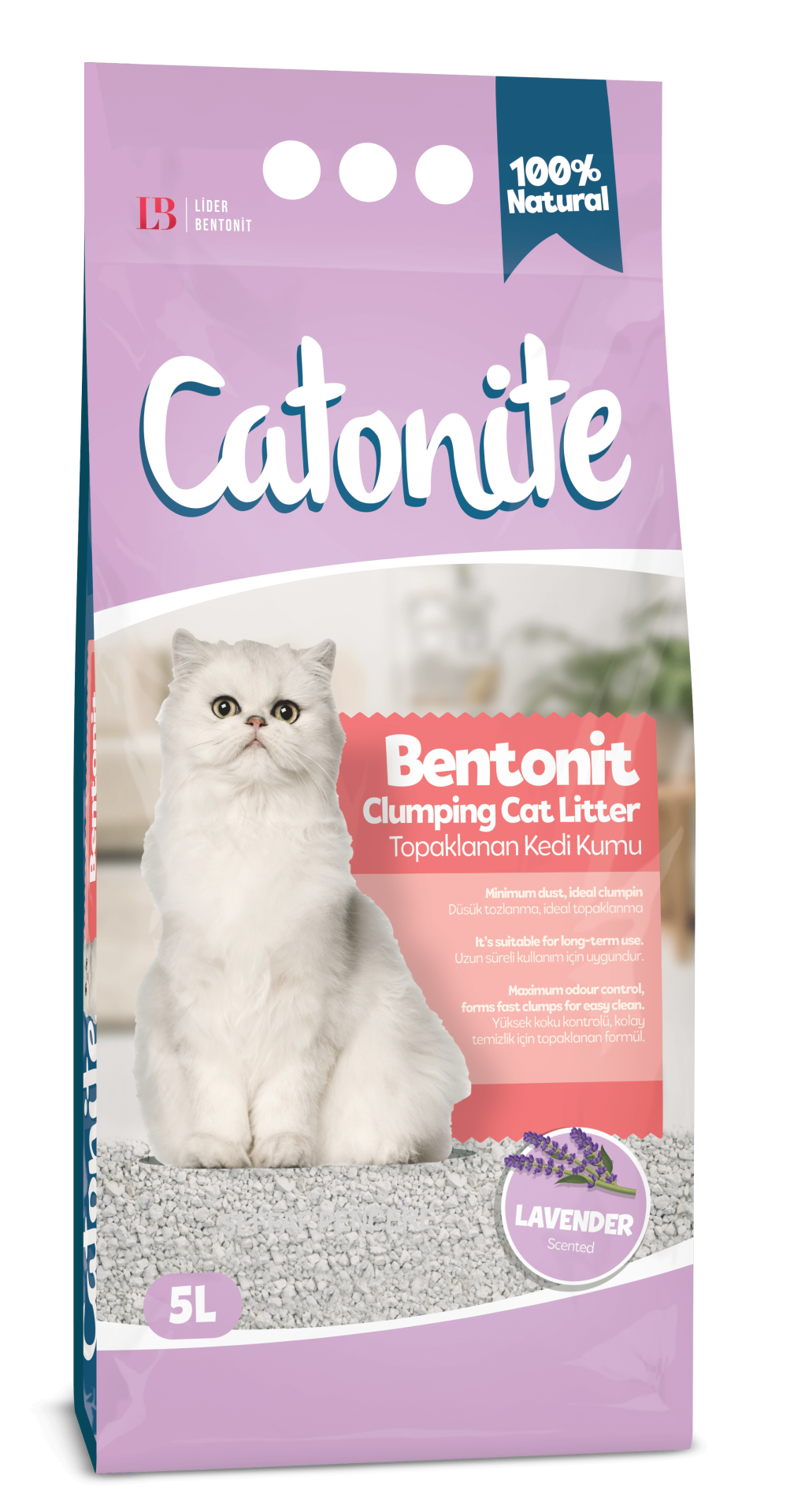 Catonite Bentonit Lavantalı Kedi Kumu 5 L