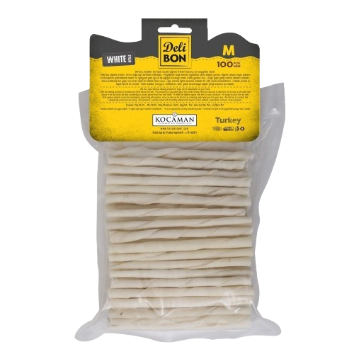 Delibon Deri Burgu Çubuk Orta Boy 100Lü Paket Beyaz Kalınx100Ad.