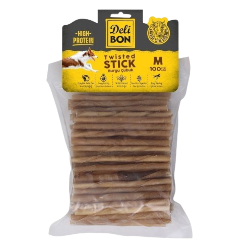 Delibon Deri Burgu Çubuk Orta Boy 100Lü Paket Naturel Kalınx100Ad.