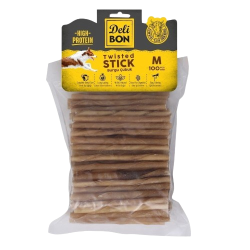 Delibon Deri Burgu Çubuk Orta Boy 100Lü Paket Naturel Kalınx100Ad.