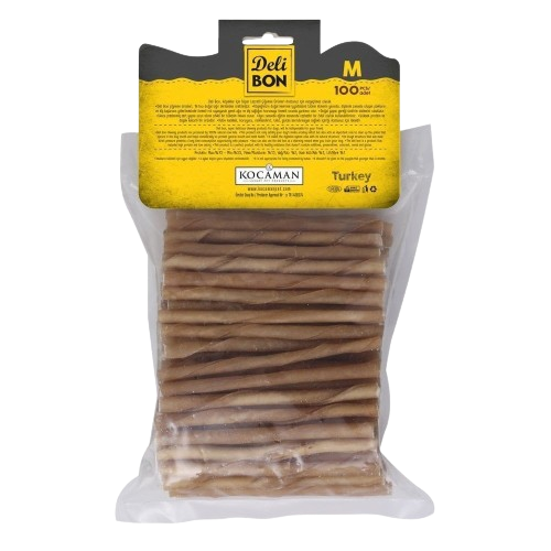 Delibon Deri Burgu Çubuk Orta Boy 100Lü Paket Naturel Kalınx100Ad.