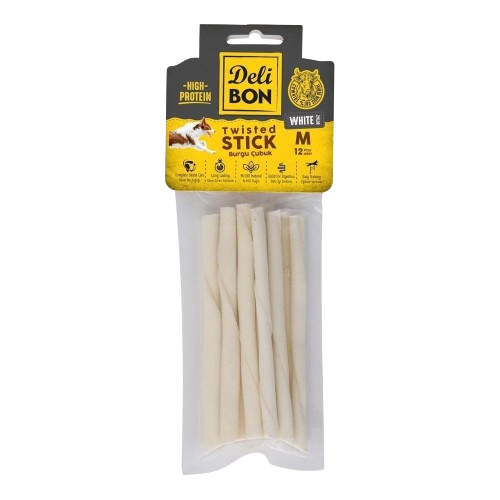 Delibon Deri Burgu Çubuk Orta Boy 12Li Paket Beyaz Kalınx12Ad.