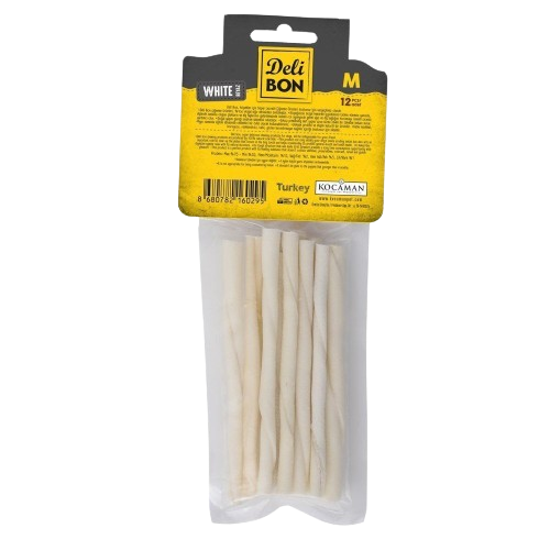 Delibon Deri Burgu Çubuk Orta Boy 12Li Paket Beyaz Kalınx12Ad.