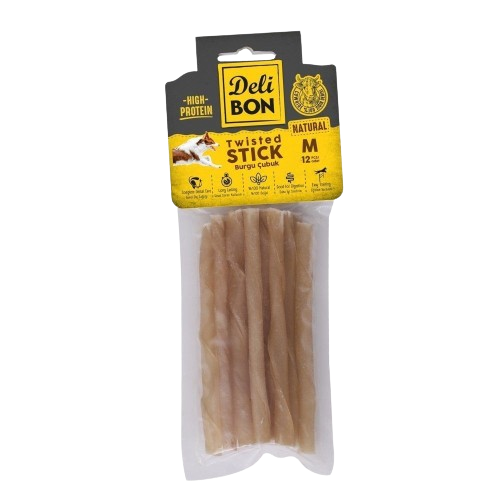 Delibon Deri Burgu Çubuk Orta Boy 12Li Paket Naturel Kalınx12Ad.