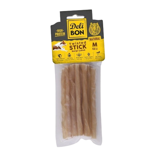 Delibon Deri Burgu Çubuk Orta Boy 12Li Paket Naturel Kalınx12Ad.