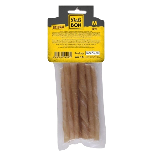 Delibon Deri Burgu Çubuk Orta Boy 12Li Paket Naturel Kalınx12Ad.