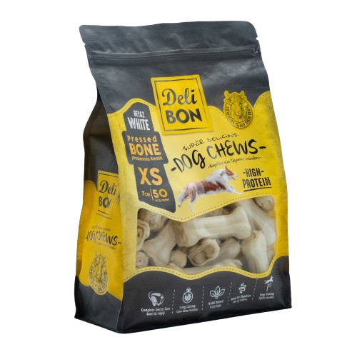 Delibon Deri Pres Kemik 7Cm Xs Boy 50Li Torba Beyaz 7Cmx50Ad.