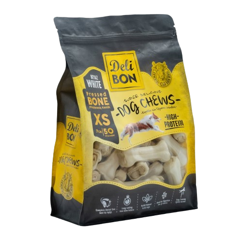 Delibon Deri Pres Kemik 7Cm Xs Boy 50Li Torba Beyaz 7Cmx50Ad.