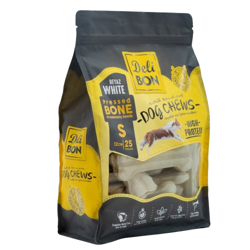 Delibon Deri Pres Kemik 12Cm S Boy 25Li Torba Beyaz 12Cmx25Ad.