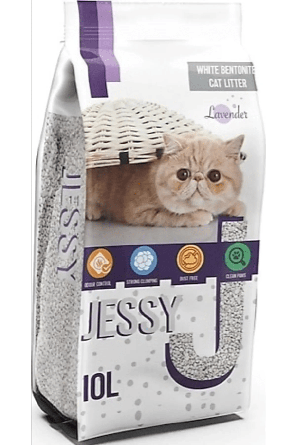 Jessy Lavantalı Beyaz Bentonit Kedi Kumu 10 l