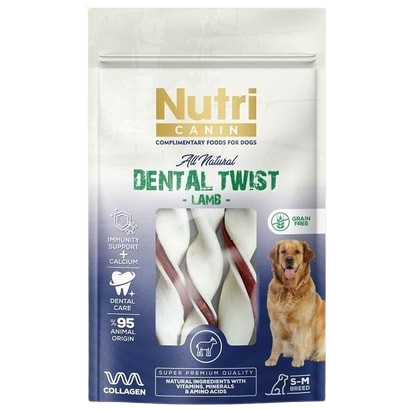 Nutri Canin Kuzu Etli Dental Twist Kemik 80 g