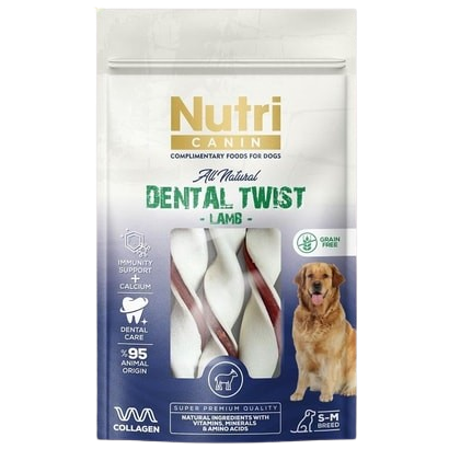 Nutri Canin Kuzu Etli Dental Twist Kemik 80 g