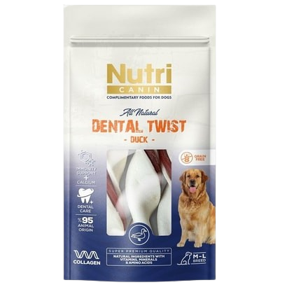 Nutri Canin Ördekli Dental Twist Kemik 120 g