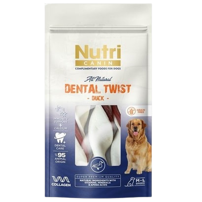 Nutri Canin Ördekli Dental Twist Kemik 120 g