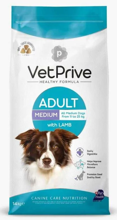 VetPrive Kuzu Etli Orta ve İri Irk Yetişkin Köpek Maması 14 kg