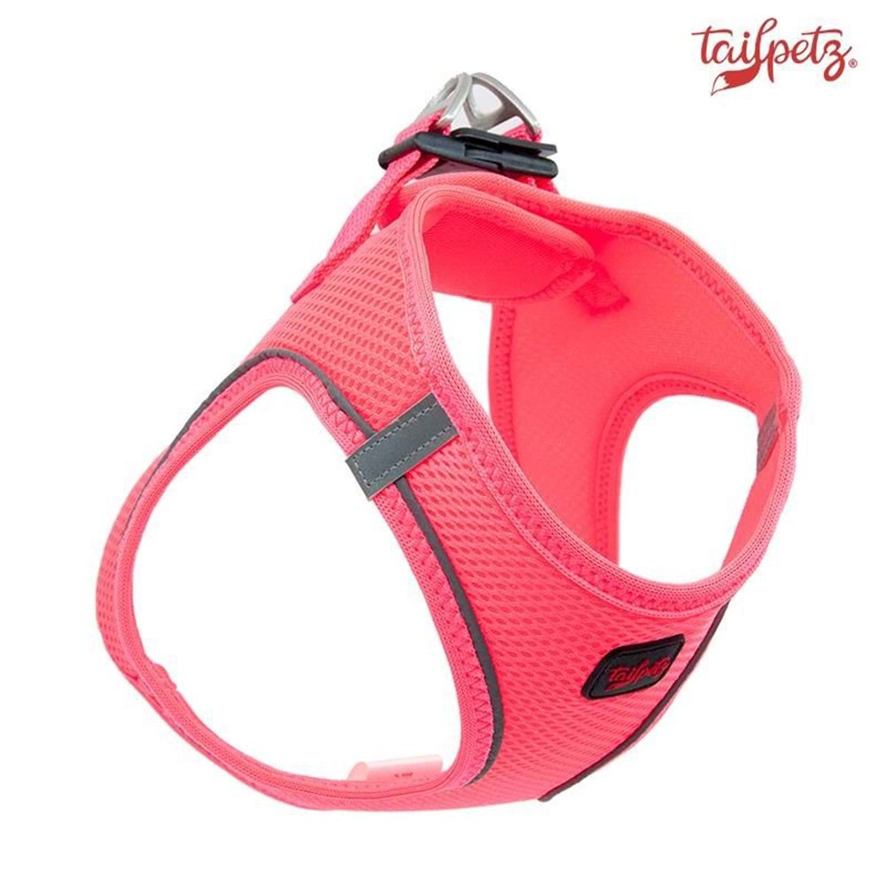 Tailpetz Air Mesh Köpek Göğüs Tasması Neon Pembe 3 Xs 20-24cm