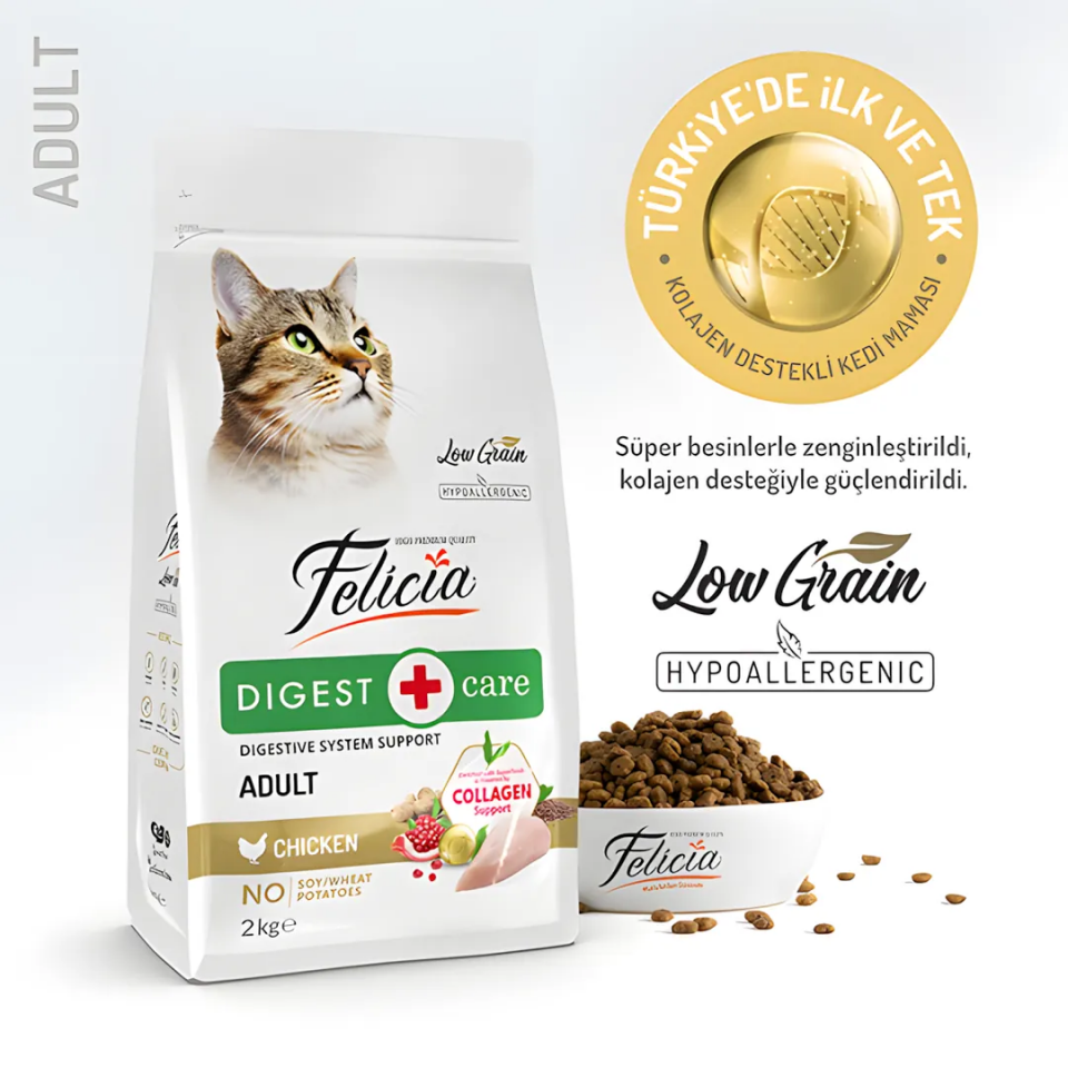 Felicia Hypoallergenic Digest Tavuklu Yetişkin Kedi Maması 2 kg