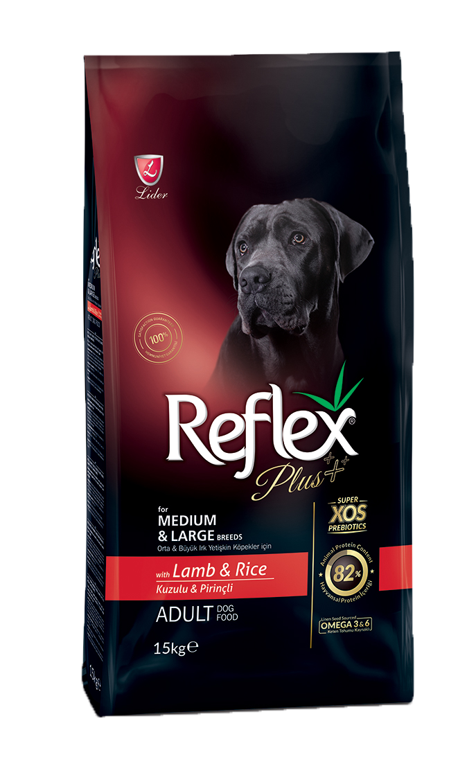 Reflex Plus Orta&Büyük Irk Kuzu ve Pirinçli Köpek Maması 15 kg