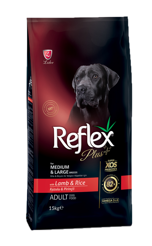 Reflex Plus Orta&Büyük Irk Kuzu ve Pirinçli Köpek Maması 15 kg