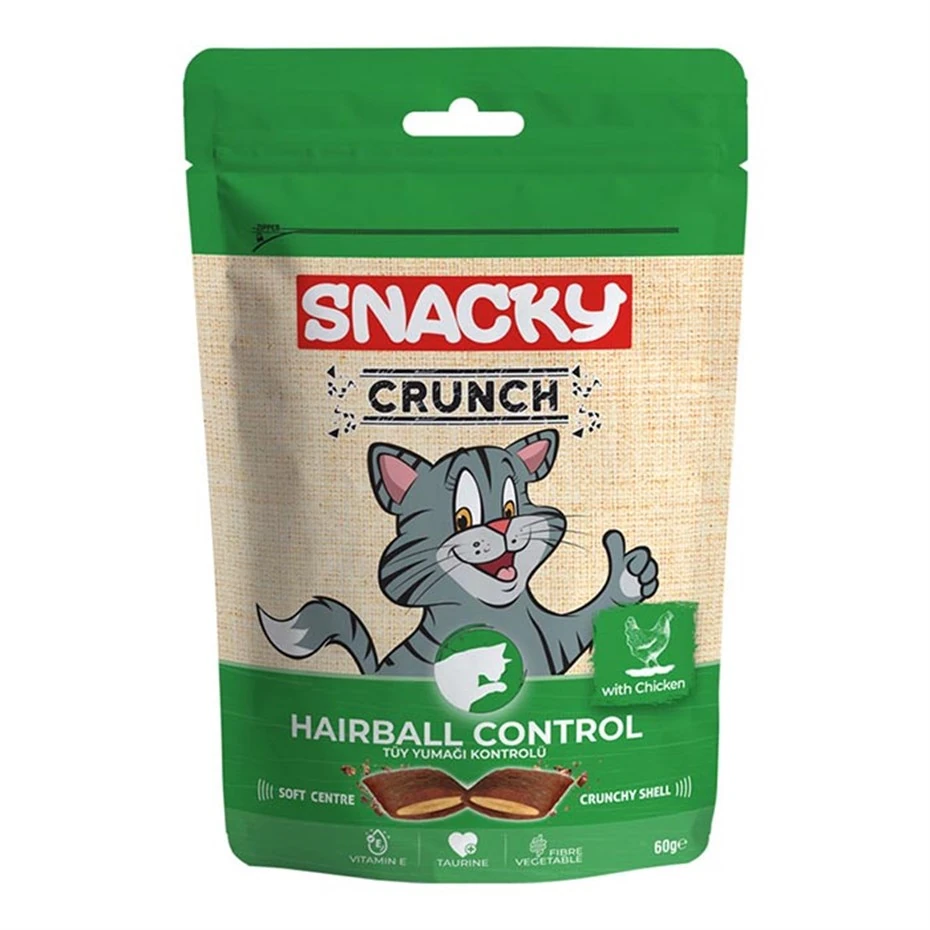 Snacky Crunch Tüy Yumağı Kontrolü Tavuklukedi Ödülü 60 gr