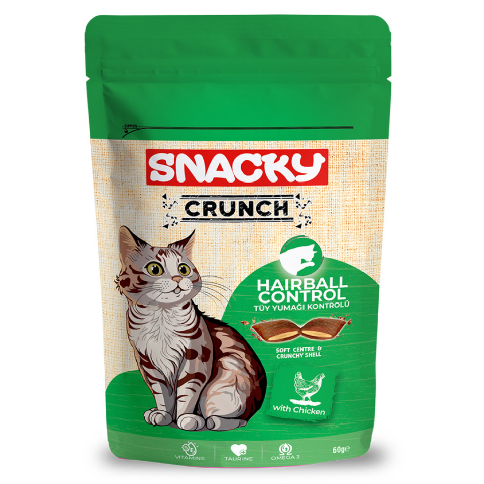 Snacky Crunch Tüy Yumağı Kontrolü Tavuklukedi Ödülü 60 gr