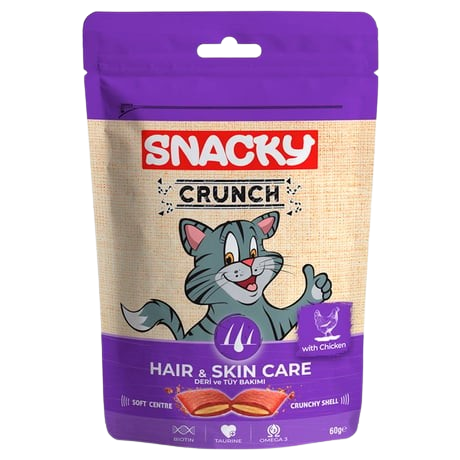 Snacky Crunch Deri ve Tüy Bakımı Tavuklu Kedi Ödülü 60 gr