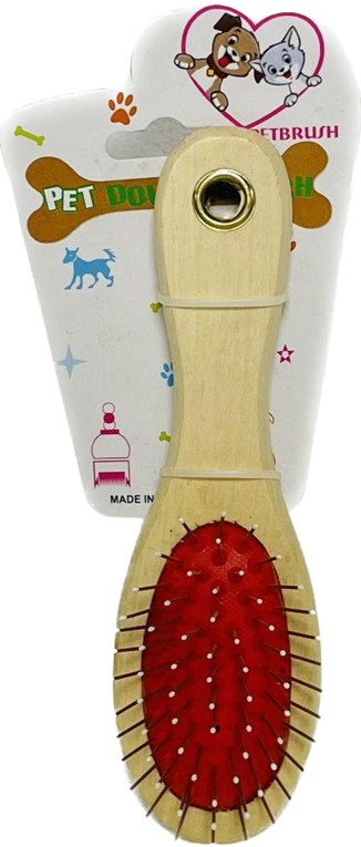 Ahşap Saplı Çift Taraflı Kedi Köpek Tarağı Orta Boy